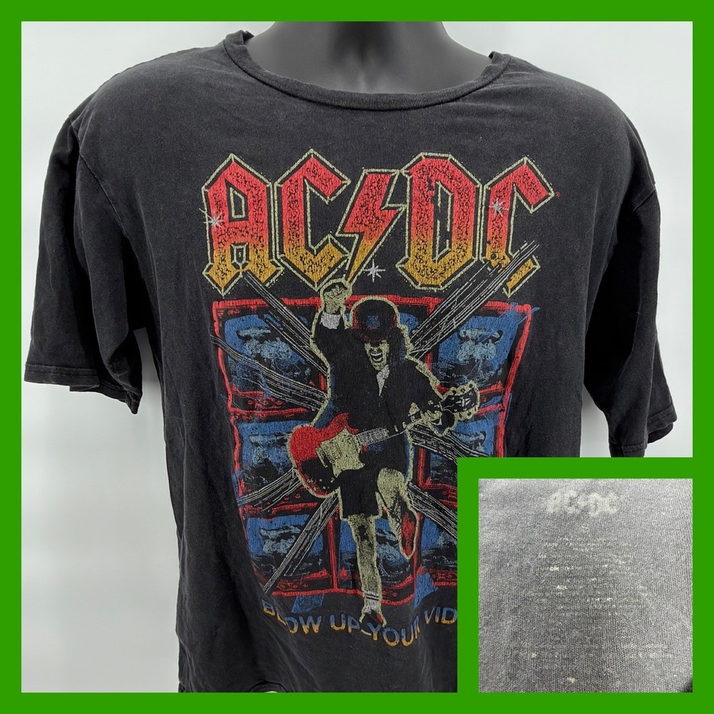 AC/DC Blow Up Your Video North American Tour 1988 T-Shirt Double Sided XL